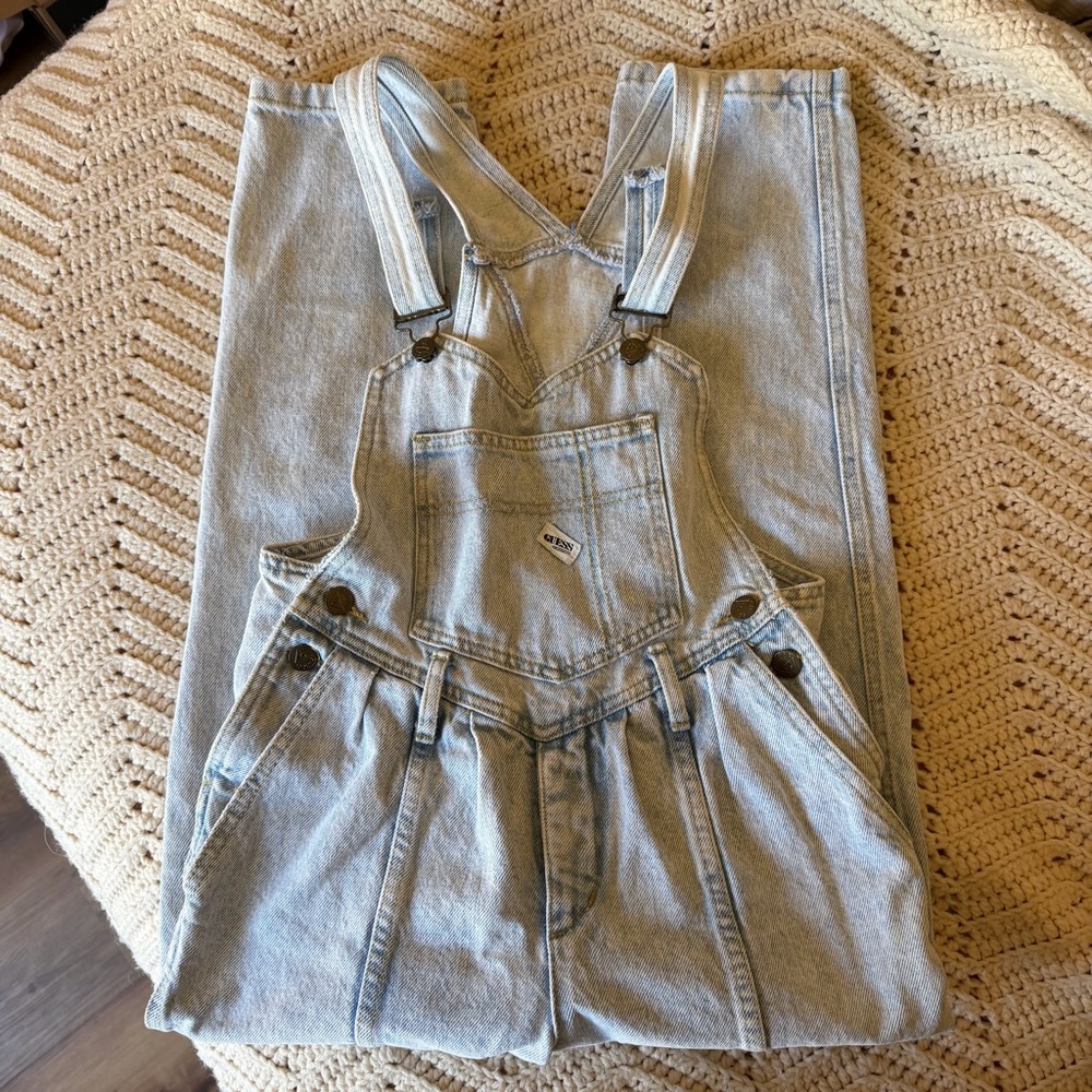 Vintage Guess Light Wash Denim Overalls